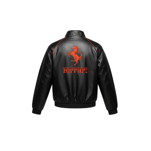 VINTAGE FERRARI LEATHER JACKET( BLACK )