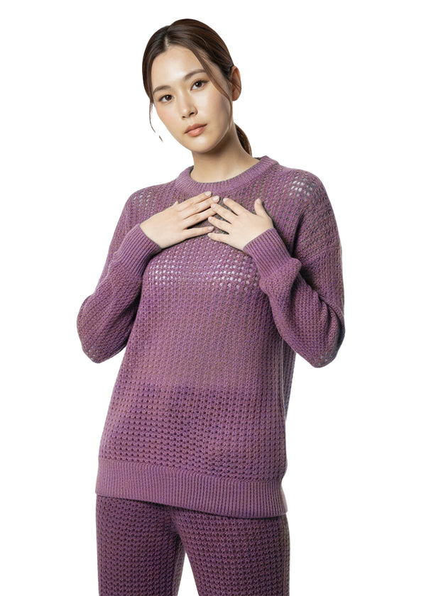 Zara mesh knit crew neck sweater