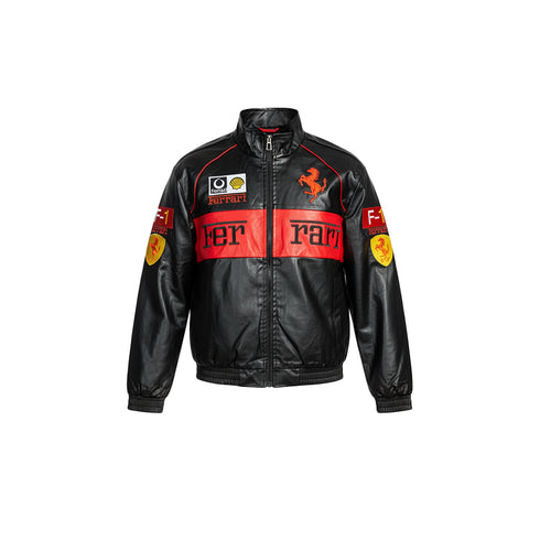 VINTAGE FERRARI LEATHER JACKET( BLACK )