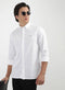 White Cotton Regular Fit Striped Shirt
