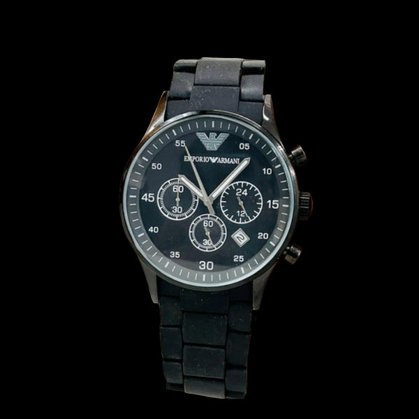 Emporio Armani AR5889 black stainless steel chronograph quartz men's watch